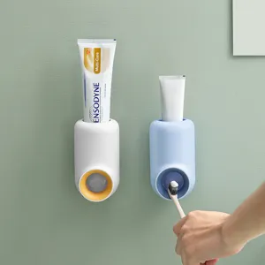 Spremi Dentifricio Automatico Portaspazzolino da Parete Organizer per Bagno Senza Foratura in Plastica