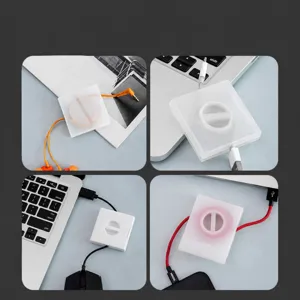 Enrouleur de cable portable organisateur de cordon et support de telephone pour bureau
