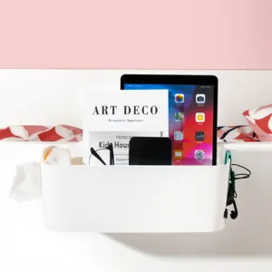 Weißer wandmontierter Aufbewahrungskorb Büro Organizer Kosmetik Behälter Behälter Korb