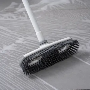 Household multifunctional telescopic cleaning brush with hard bristles for floor bathroom scrub.