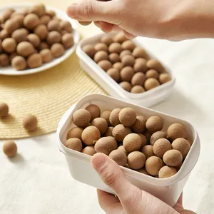 Contenitore per alimenti in plastica bianca per frigorifero, scatola di conservazione.