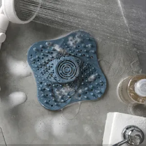 Silicone hair catcher for shower drain and kitchen sink, anti-clogging drain filter cover.