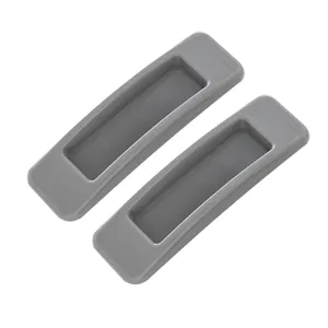 Rectangular adhesive auxiliary door window handles, grey plastic pull handle for cabinets.