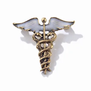 Broche vintage de aleación con serpiente y alas de ángel accesorio elegante para traje
