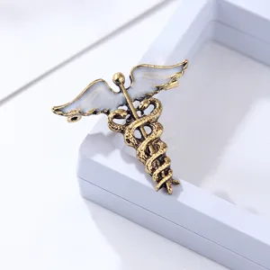 Broche vintage de aleación serpiente alas moda retro solapa accesorio de ropa