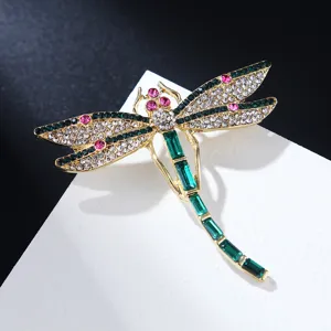Fashion Alloy Rhinestone Dragonfly Brooch Elegant Animal Shape Suit Lapel Pin Collar Brooch Clothing Accessories For Men Women Jewelry