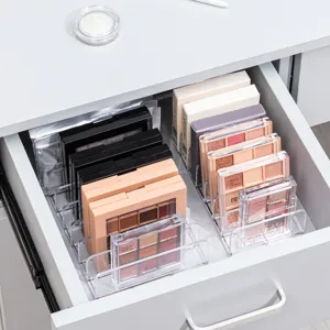 Organisateur de maquillage en acrylique transparent pour tiroir, boite de rangement cosmétique.