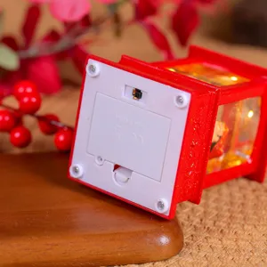 Detailansicht der Neujahrs Musik Nachtlampe mit Batteriefach und integriertem Schalter.