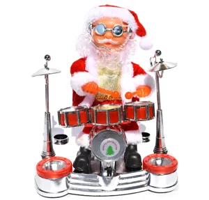 Elektrisches musikalisches Weihnachtsmann Schlagzeug Spielzeug Weihnachts Deko Geschenk