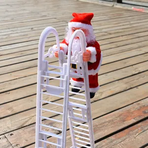 Juguete Papá Noel Escalador Eléctrico Muñeca Musical Decoración Navideña Regalo Fiesta