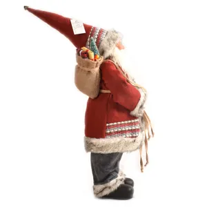 Weihnachten Weihnachtsmann Plueschpuppe Deko Figur Geschenk stehend Weihnachtsdeko 30cm