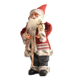 Weihnachtsmann Puppe Plueschspielzeug Ornament Feiertag Heimdekoration Geschenk 30cm 45cm
