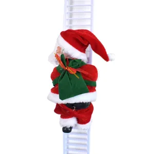 Juguete de muñeca de Papá Noel trepador eléctrico, regalo de decoración navideña.