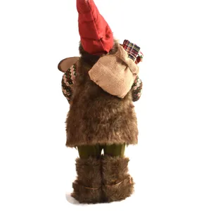 Weihnachten Wichtel Plüsch Puppe Detail Ansicht, süße Feiertags Dekoration Geschenk Plüschspielzeug.