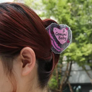 Niedliche Sternzeichen Acryl Haarklammer für Damen, stilvoller großer Hai Haarspange Schmuck
