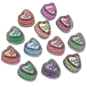Süße 12 Sternzeichen Herz Acryl Haarklammern süßes Kuchen Design Haarschmuck für Mädchen