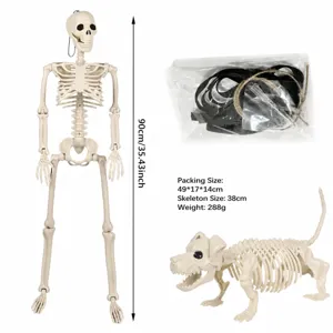 Ensemble d'accessoires de squelette humain et de chien de 90cm pour Halloween decor