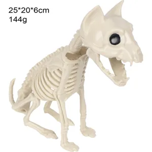 Decoration squelette de chien en plastique Halloween accessoire fete maison hantee