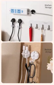 Organisateur de cable a crochet magnetique rotatif pour cuisine et rangement de chevet.