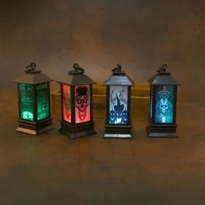 Halloween LED lanterna decorativa vintage teschio zucca luminosa luce notturna lampada