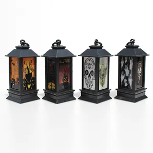 Lanterna LED Halloween decorazione sospesa, zucca spettrale teschio luminoso accessorio per festa.
