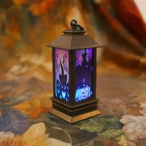 Lanterna LED decorativa di Halloween zuppa luminosa spettrale lampada per vetrina festa decoro