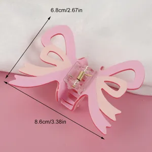 Französischer Stil süße rosa Schmetterling Acetat Haarklammer für Damen süßes Haaraccessoire