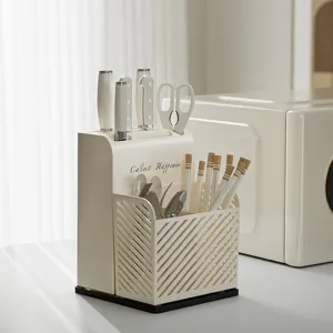 Soporte Multifuncional para Cuchillos de Cocina Y Estante de Almacenamiento de Palillos Caja Organizadora Escurridor de Cubiertos de Plástico