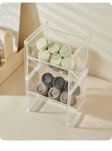 Transparenter Acryl Schreibtisch Organizer mehrstöckig für Teebeutel Kaffeekapseln