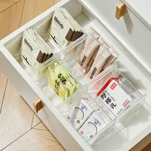 Transparente Acryl Teebeutel Aufbewahrungsbox, Schublade mit Fächern für Büro und Küche.