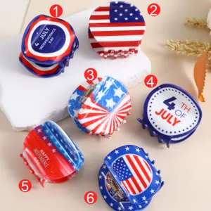 Amerikanische Flagge Haarkrallen Acetat Unabhängigkeitstag Stern Druck Haarklammern Für Damen 4th Of July Feiertag Haarschmuck