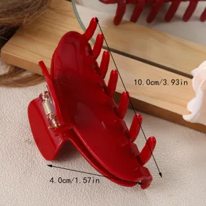 Rote Acetat Haarklammer, große Haarspange für Damen und Mädchen eleganter täglicher Look.