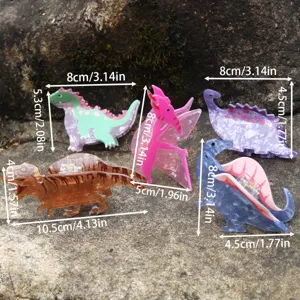 Süße Dinosaurier Acryl Haarklammer Tier Haar-Accessoire für Damen Detailansicht.