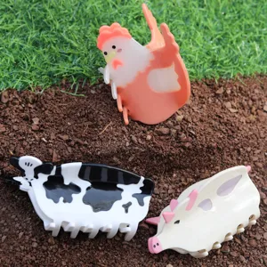 Süße Bauernhof Tier Haarklammer Set mit Huhn, Kuh und Schwein Design für Damen Mädchen.