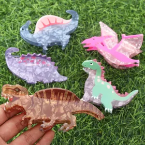 Süße Dinosaurier Acryl Haarklammer, große Haargreifer Haarschmuck für Damen und Mädchen Alltag.