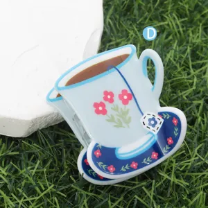 Süßer Cartoon Kaffeetasse Haarklammer kleine Harz Haaraccessoire für Frauen Alltag
