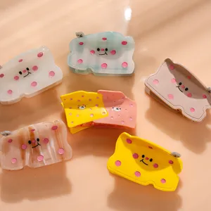 Süße Cartoon Käse Acetat Haarklammern Lustig Punktemuster Lächeln Hai Clip Süßer Haarschmuck Für Damen Mädchen Tägliches Styling