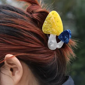 Acetat Pilz Haarklammer elegante Haarstyling Accessoire fuer den taeglichen Gebrauch