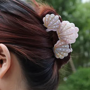Muschel Haarklammer Perle Acetat Haaraccessoire süß elegant Haarschmuck für Frauen Stil