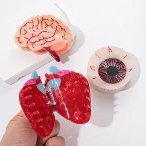 Einzigartige Organ Acetat Haarklammern, lustige Gehirn Herz Augapfel Haaraccessoires Damen.