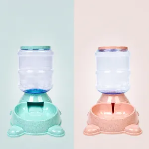 Ensemble Distributeur Automatique d'Eau et de Nourriture pour Animaux Mignon Ours en Plastique pour Chats et Chiens