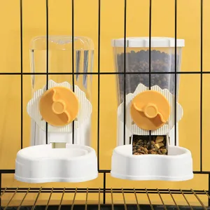 Distributeur d'Eau et N&B Automatique pour Animal Suspendu Cage Bouteille d'Eau Gamelle pour Chats Chiens Accessoires en Plastique