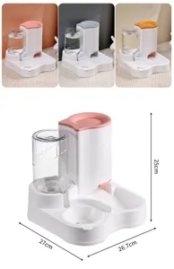 Automatischer Haustier Futterautomat und Wasserspender Doppelbecher Set für Hunde und Katzen.