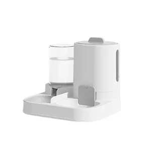 Distributeur automatique de nourriture et d'eau pour animaux chat et chien blanc