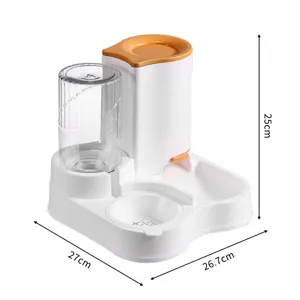 Automatischer Haustier Futterautomat und Wasserspender Kunststoff Futterlagerung und Wasserspender Doppelnapf Set für Hunde und Katzen