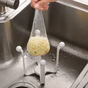 Kitchen Sink Drain Rack Plastic Foldable Sink Filter Net Food Residue Catcher Sink Strainer Basket Holder