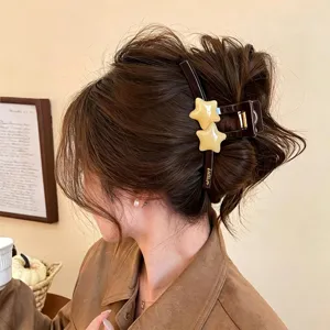 Maillard Karamell Stern Haarklammer für Damen, große Haarkralle für dicke Haare und Dutt.