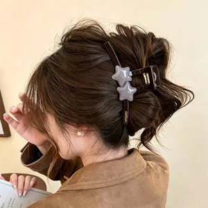 Karamel braune Stern Haar Klaue Clip große Haarnadel für dicke Haare Styling Accessoire