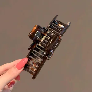 Molla per capelli gatto in acetato ambra elegante grande molla squalo donna accessorio