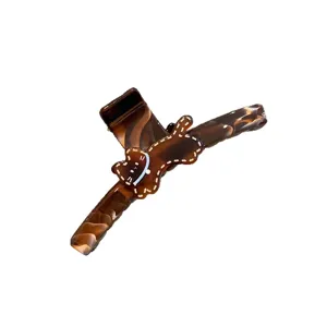 Molla per Capelli Gatto in Acetato Ambrato Grande Pinza Capelli Donna Accessorio Stile